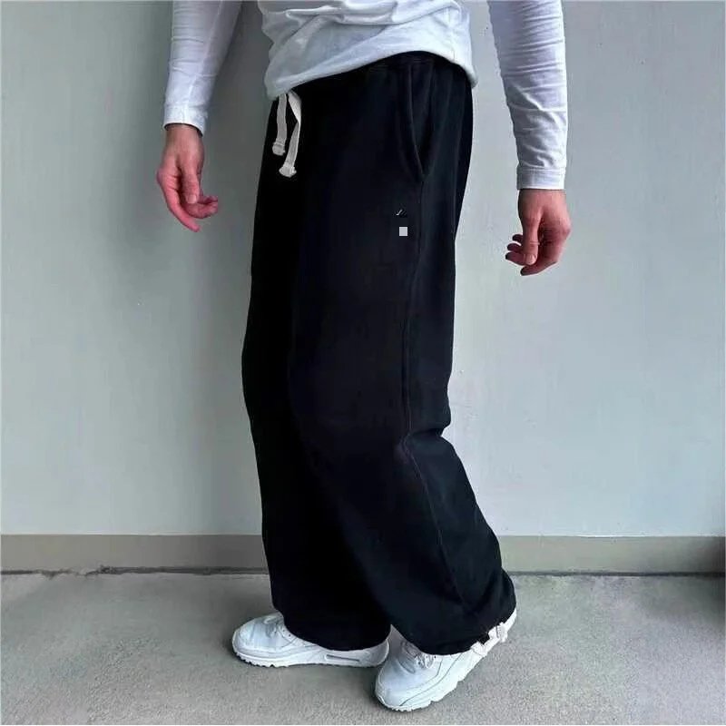2025 Retro Streetwear Hip-Hop Elastic Waist Embroidered Horse Print Loose Joggers