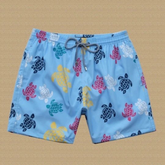 Other Board Shorts Turtle Print Light Blue