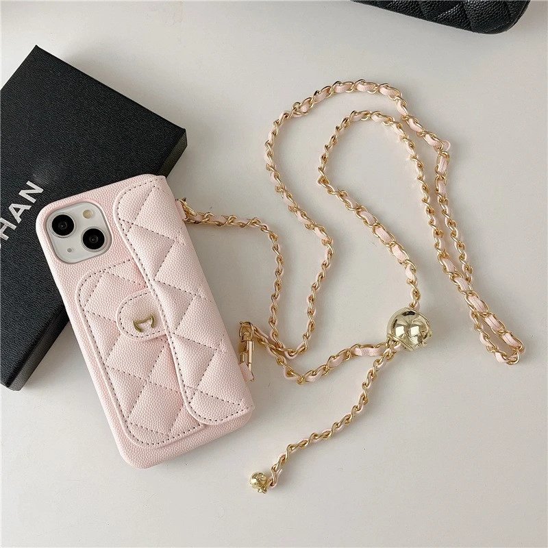 Light Pink Caviar Crossbody + C Logo Adjustable Chain Hard Case