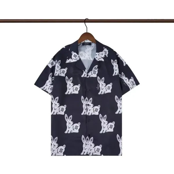 AMIRI Checkerboard Print Graphic Shirt Black White - 5