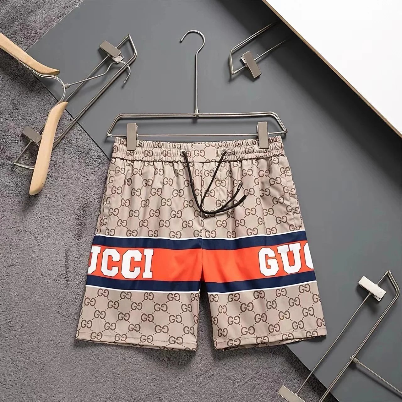 Gucci Web Stripe Track Shorts Turquoise Pink - 16