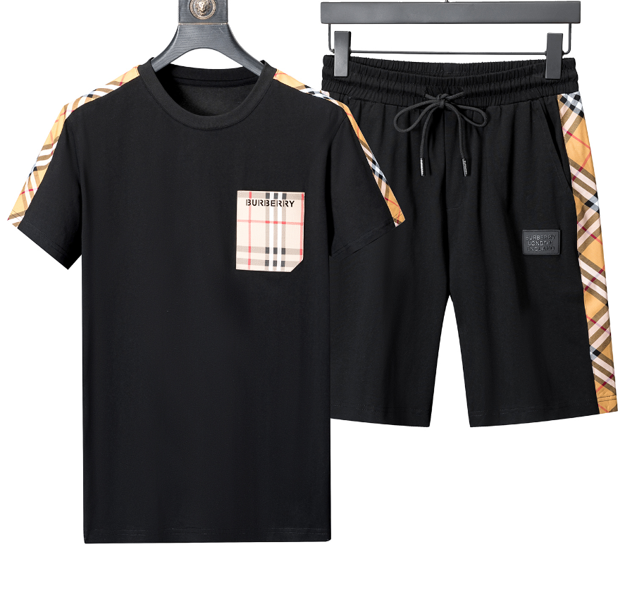 Burberry Monogram Logo Black T-Shirt and Shorts Set - 12