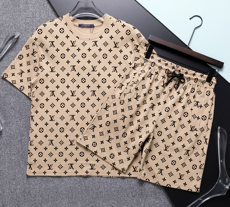 Louis Vuitton Monogram Toile de Jouy Shirt and Shorts Set Beige Multicolor - 13