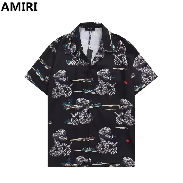 AMIRI Checkerboard Print Graphic Shirt Black White - 12