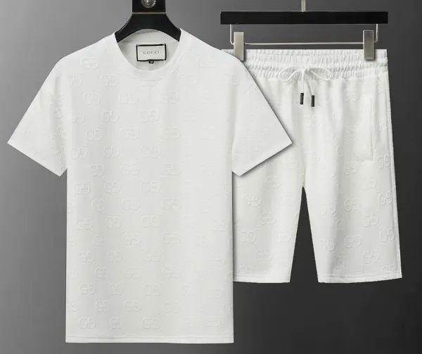 Gucci Alphabet Print Short-Sleeve Shirt and Shorts Set Multicolor - 10