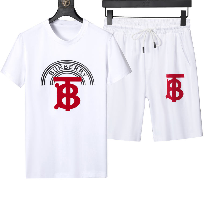 Burberry Embroidered Logo White T-Shirt and Shorts Set - 8