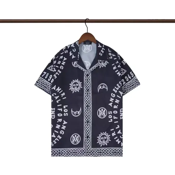 AMIRI Checkerboard Print Graphic Shirt Black White - 6