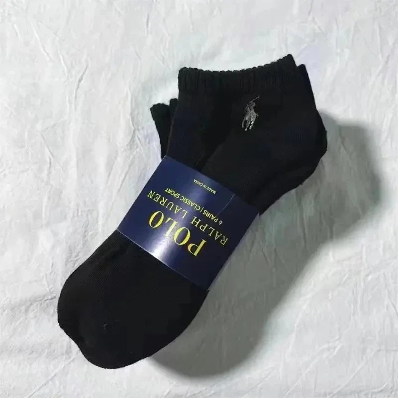 RALPH LAUREN Black Ankle Socks (6 Pairs)