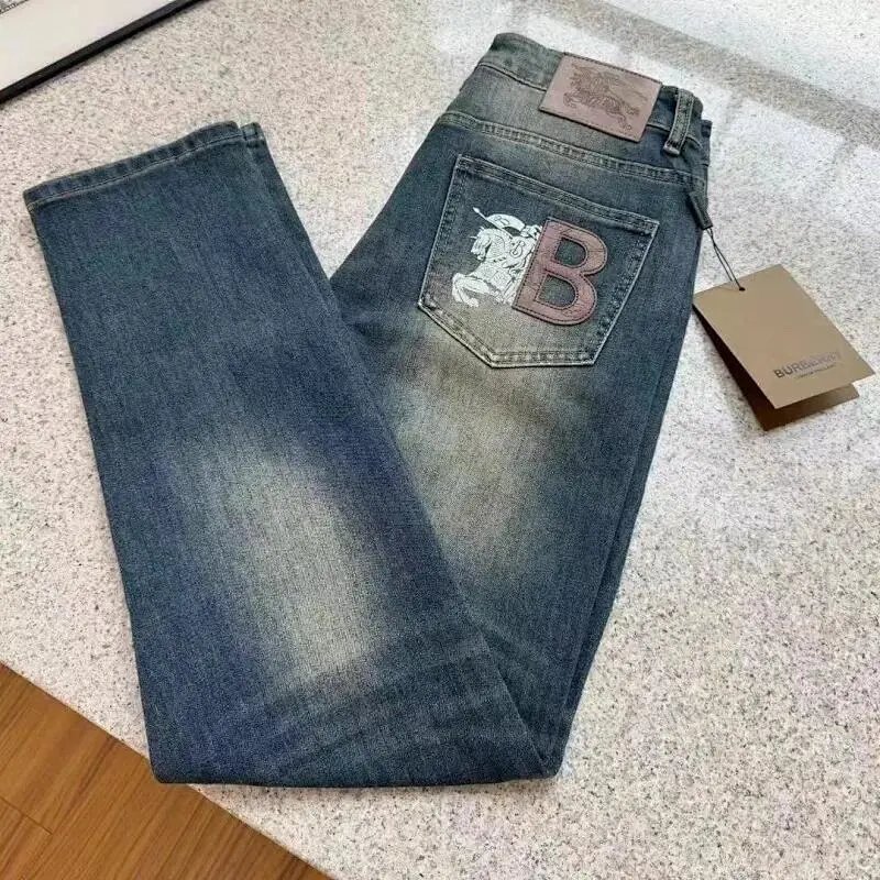 Burberry Jeans Equestrian Knight B Patch Washed Blue
