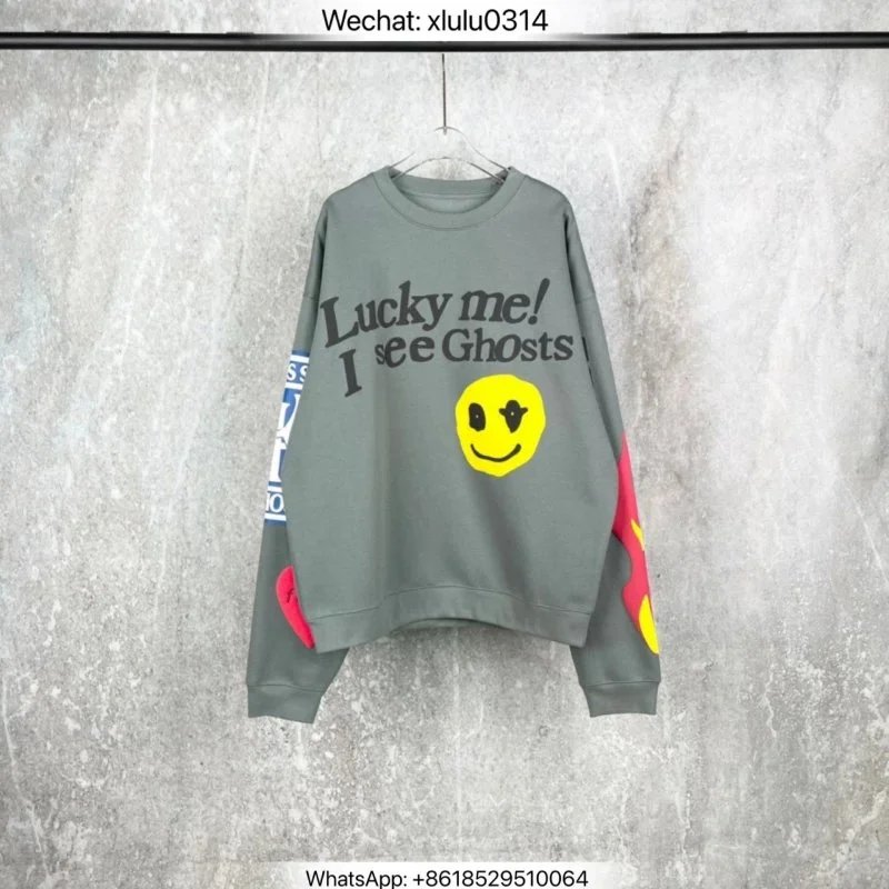 Design CPFM.XYZ Lucky Me I See Ghosts Beige Oversized Hoodie - 2