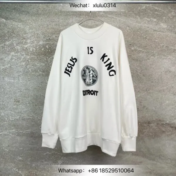 Design Jesus Is King Detroit Graphic Hoodie White - 1