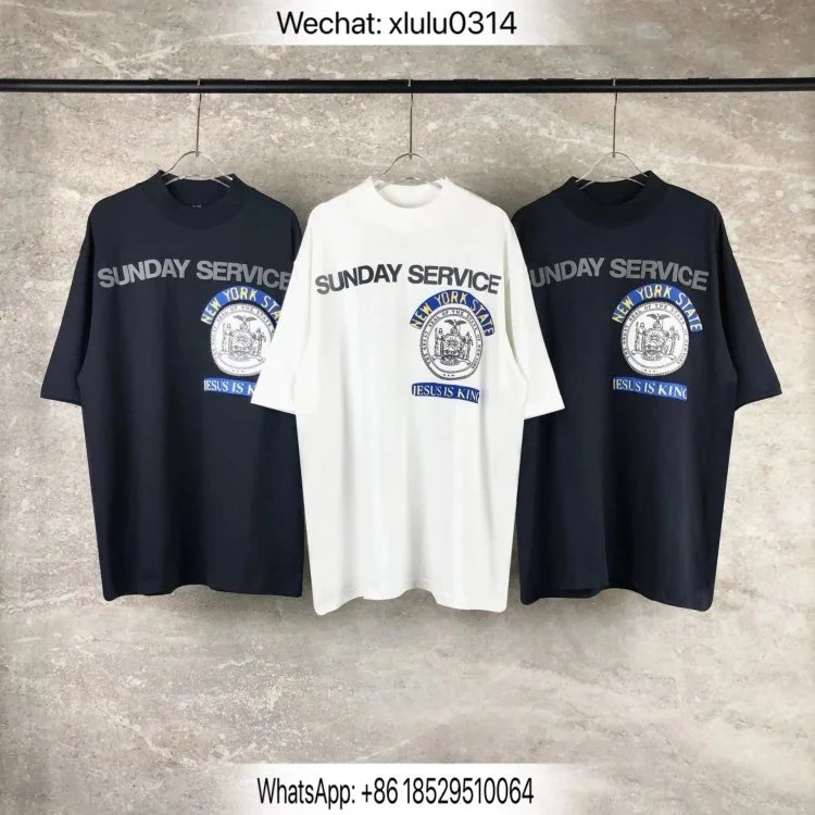 Design Sunday Service New York State Tee Navy T-Shirt - 2