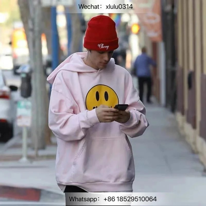 Drew House Smiley Face Hoodie Pink