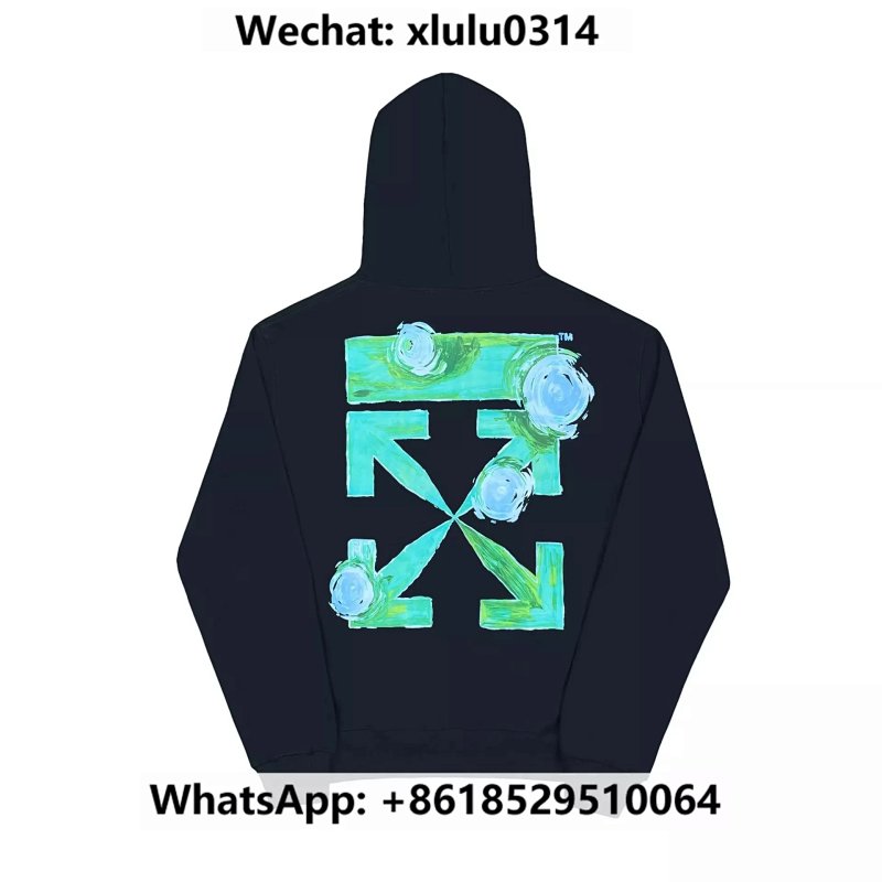 OW环保绿箭头帽衫 黑色