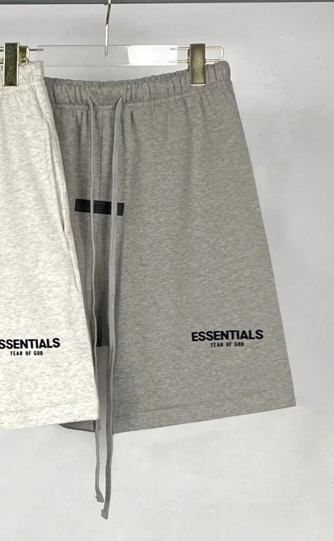 Fear of God Essentials Sweat Shorts Flocked Logo Grey