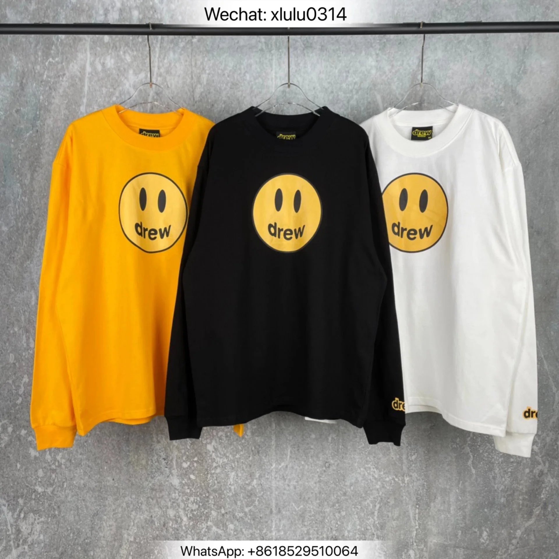 Drew House Smiley Face Crewneck Black Sweatshirt Sweater - 2