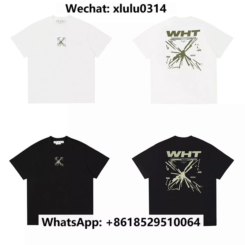 Ow黄色字母线条短袖
