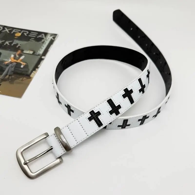 Black and white patchwork leather white