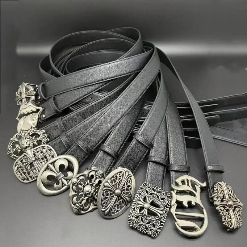 M2 Tomb Cross Star Style Men's and Women's Belts High Street Pants Retro Buckle Punk Belt Personalized Versatile