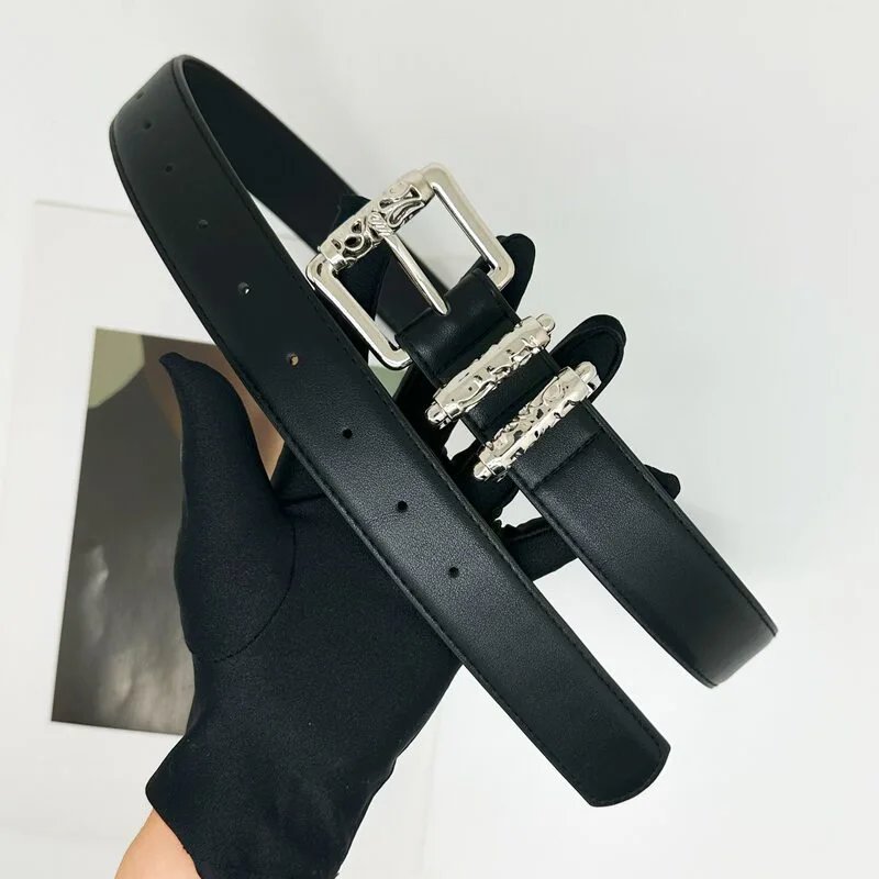 M2 Men's Pin Buckle Belt Roller Hollow Classic Vine Women's Belt Celebrity Same Style Punched Vintage