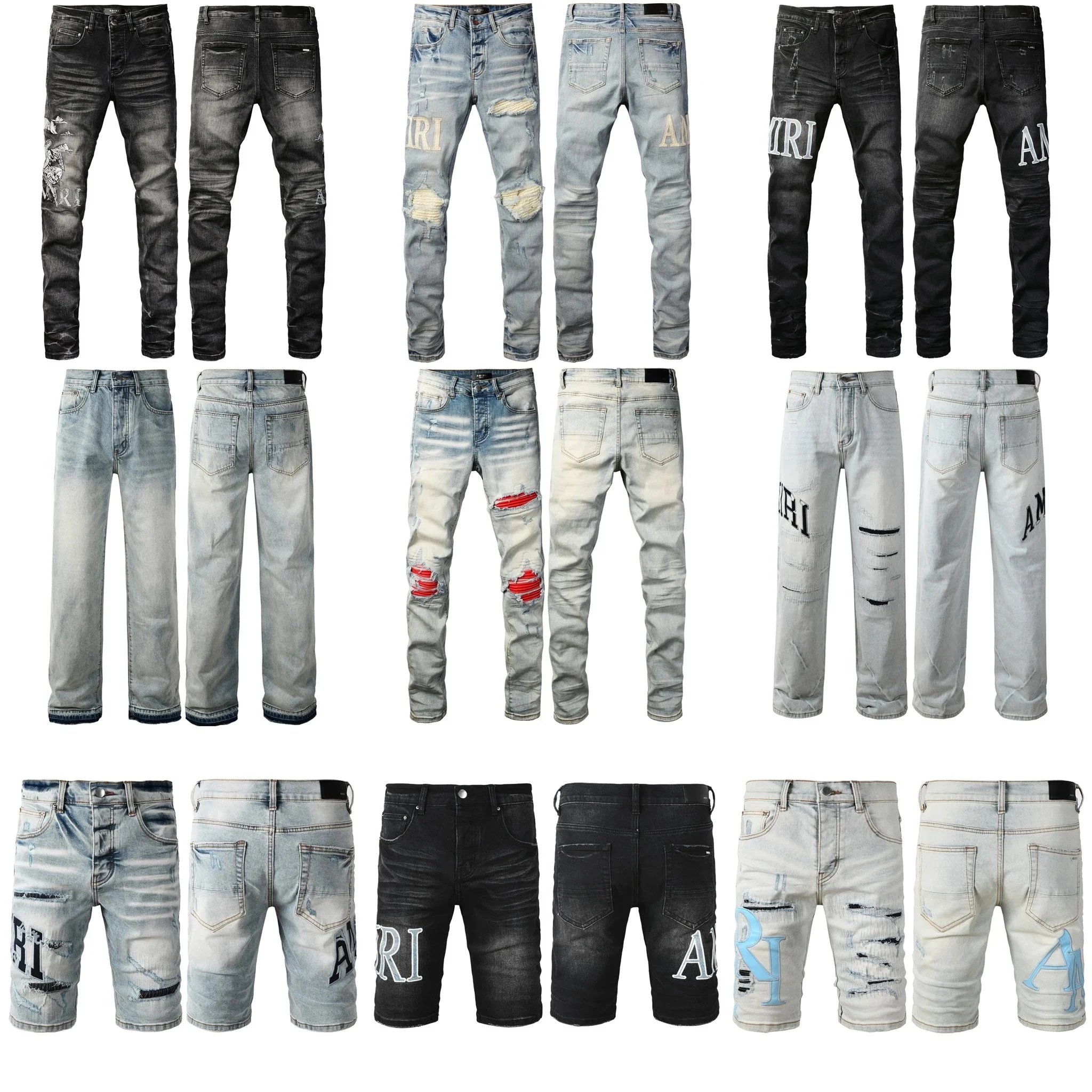Men's Distressed Denim Jeans and Shorts