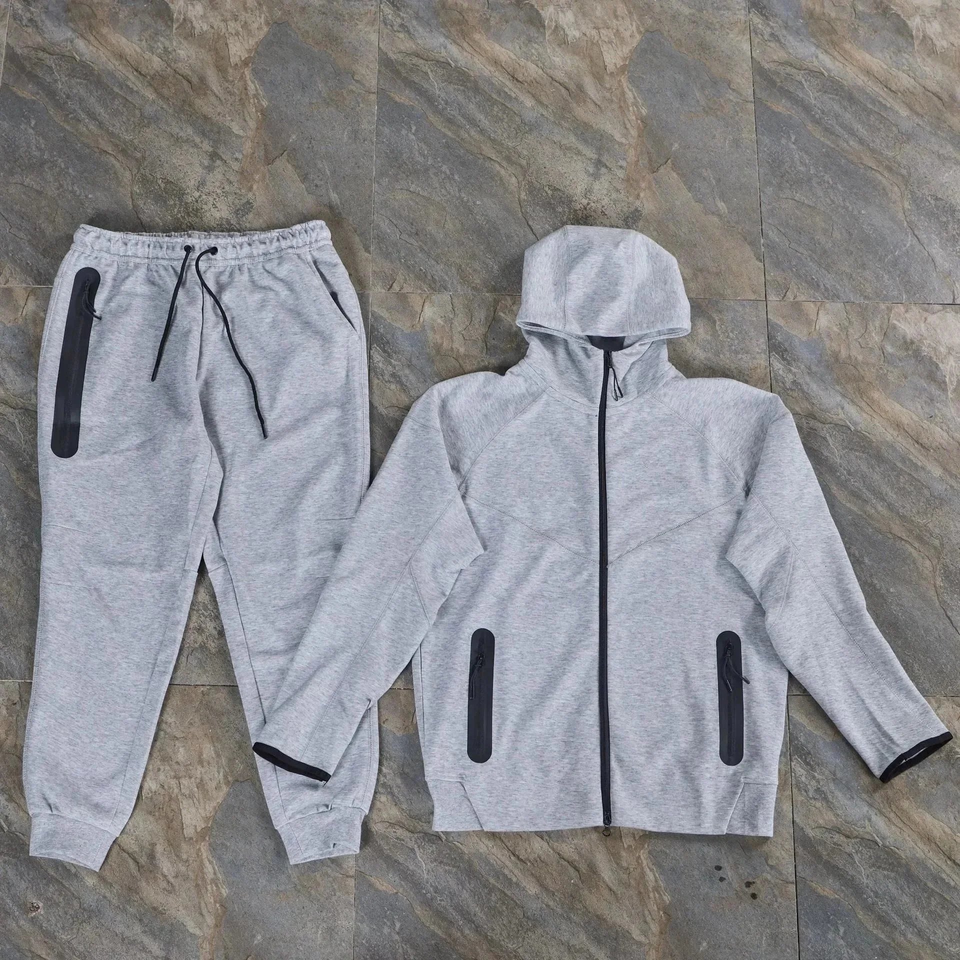 Men's Pants & Jacket New Spring Hooded Zip-Up Sports Casual Outerwear