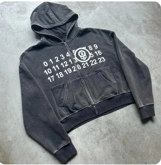 Washed Black Zip-Up