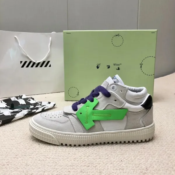 Off-White Arrow Low Sneakers Gray Purple Green - 1