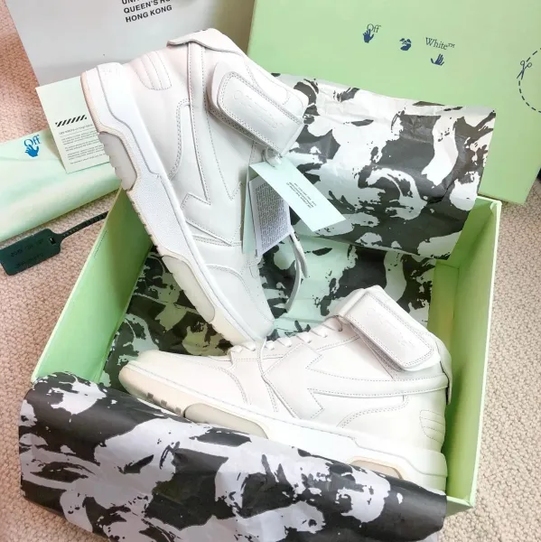Off-White Virgil Abloh Industrial Belt High-Top Sneakers White Chunky Sneakers - 1
