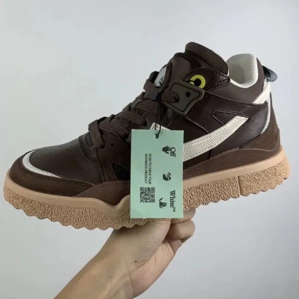 Off-White Diagonal Stripe Sneakers Brown Beige - 1