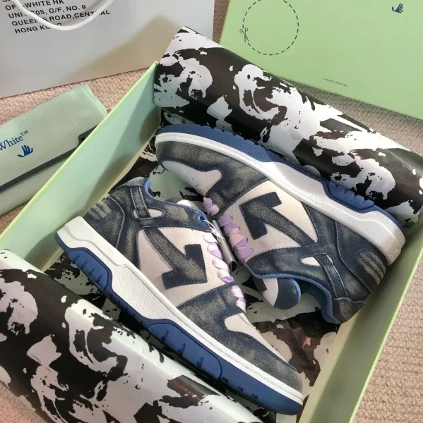 Off-White Arrow Low Sneakers Blue Gray White Purple - 1