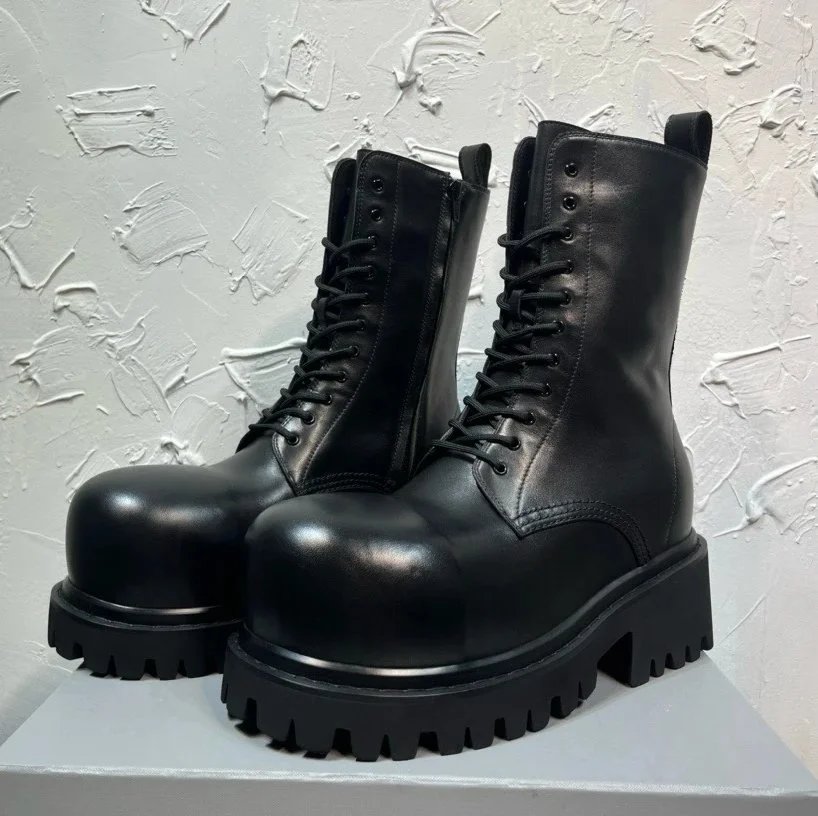 Big head leather boots