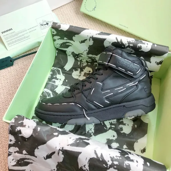 Off-White Virgil Abloh Vulcan Hi Top Black Sneakers Chunky Sneakers - 1