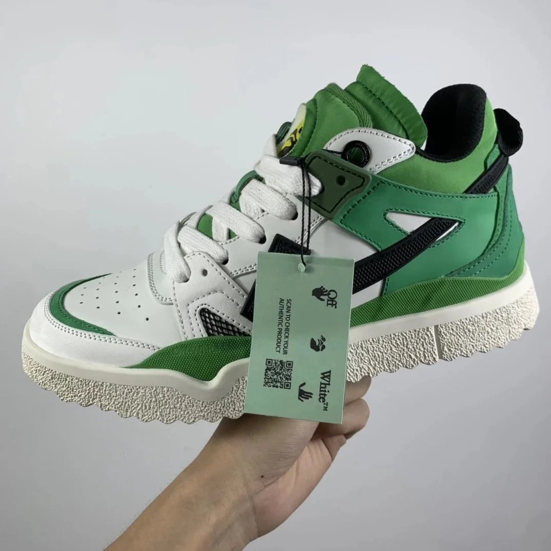 Off-White Diagonal Sneaker Green White Sneakers - 12