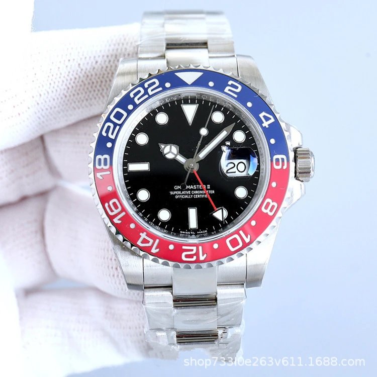 White steel, black surface, red blue circle, three bead belt