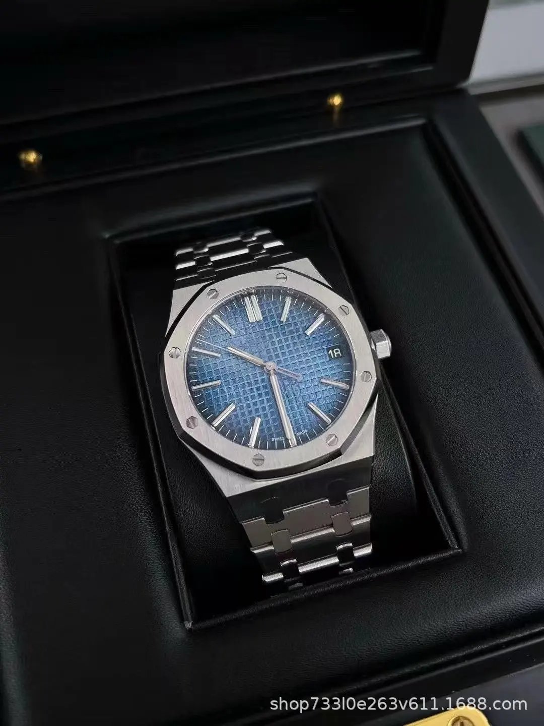 Steel band blue dial