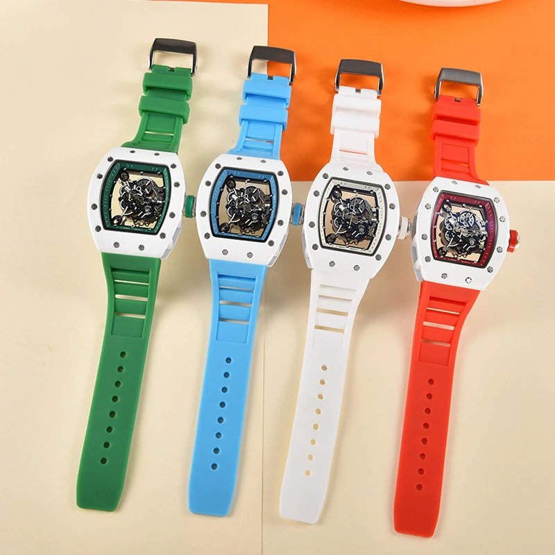 Trendy Skeleton Watch Richard Mille Transparent Back Unisex Watch Drop Shipping Factory Direct
