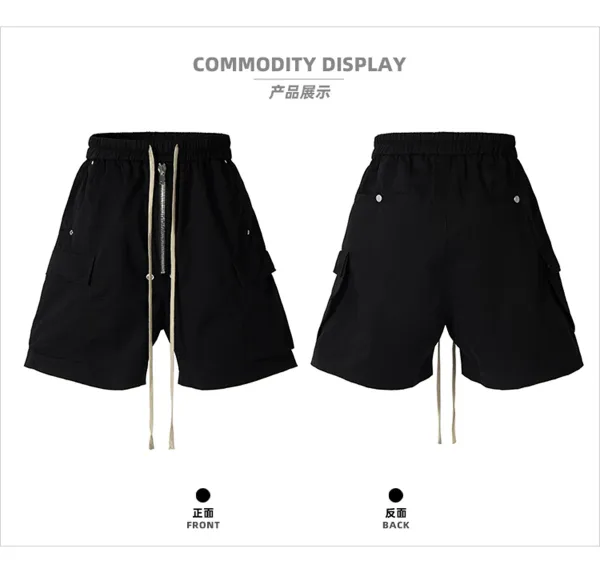 Rick Owens DRKSHDW Cargo Zip-Front Shorts Black - 3