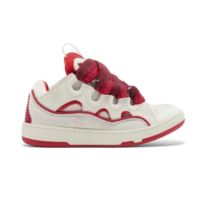 Lanvin Wmns Curb Sneakers &#39;White Red&#39; 