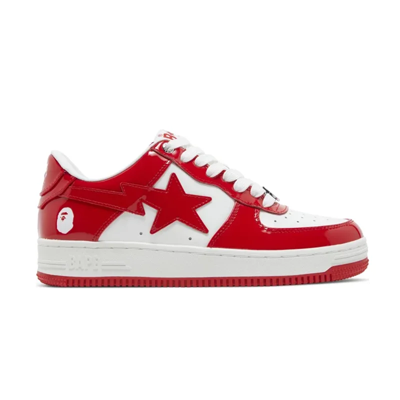 A B*thing Ape be Sta Patent Leather White Red