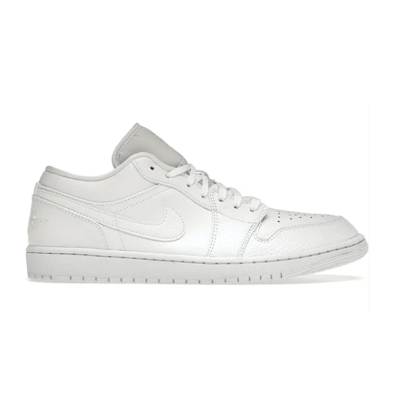 Jordan 1 Low Triple White Tumbled Leather 