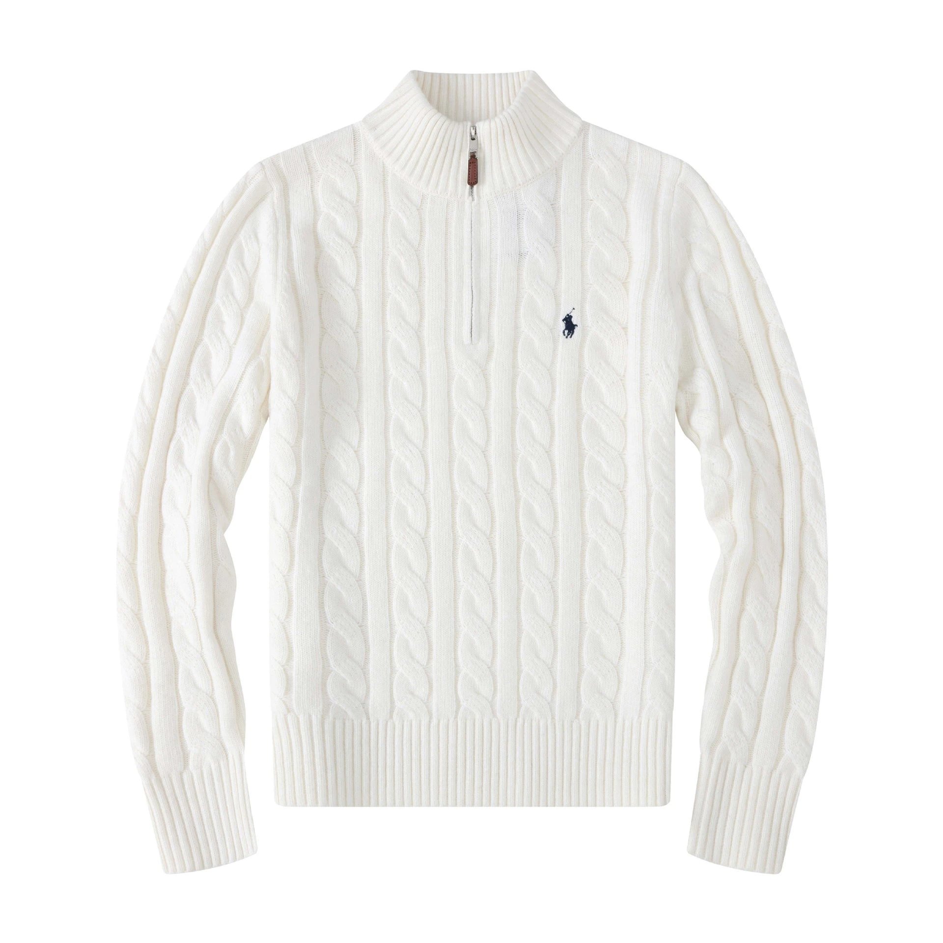 R * E * P * Bao * Luo * Xiao * Ma * Men * Shi * Autumn * Winter * Style * Sheep * Wool * Shirt * Wool * Garment * Men * Stand up * Collar * Half * High * Pull * Chain * Twist * Hemp * Flower * Needle * Knit * Shirt