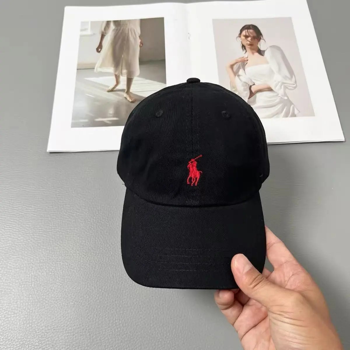 Black and red embroidery