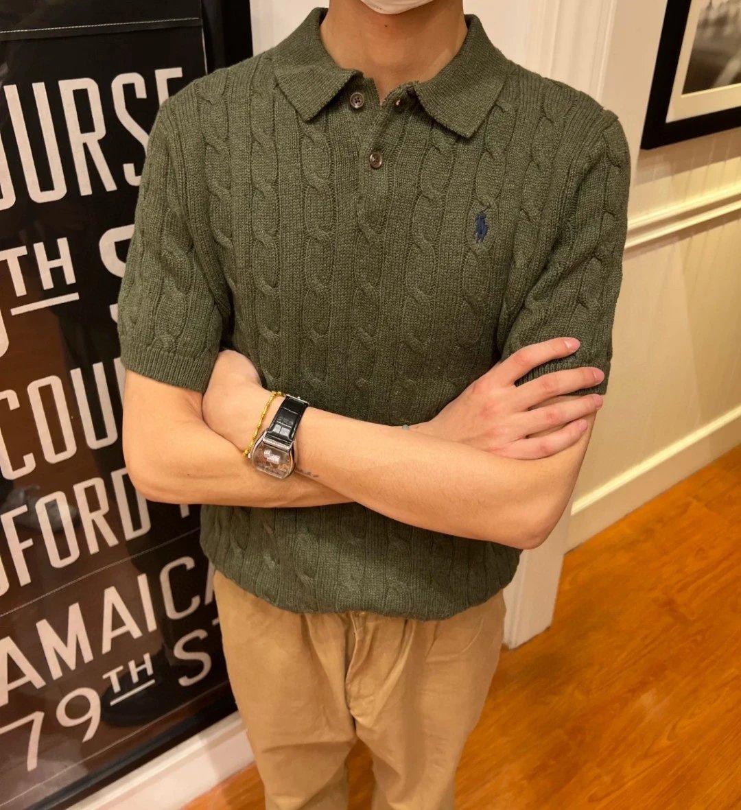 Polo Ralph Lauren Sweater Cable Knit Polo Green
