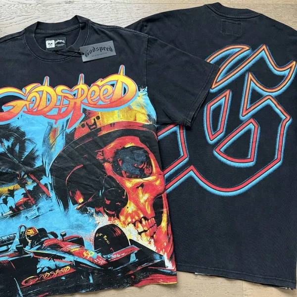 Godspeed Racing Skull Graphic Black T-Shirt - 1