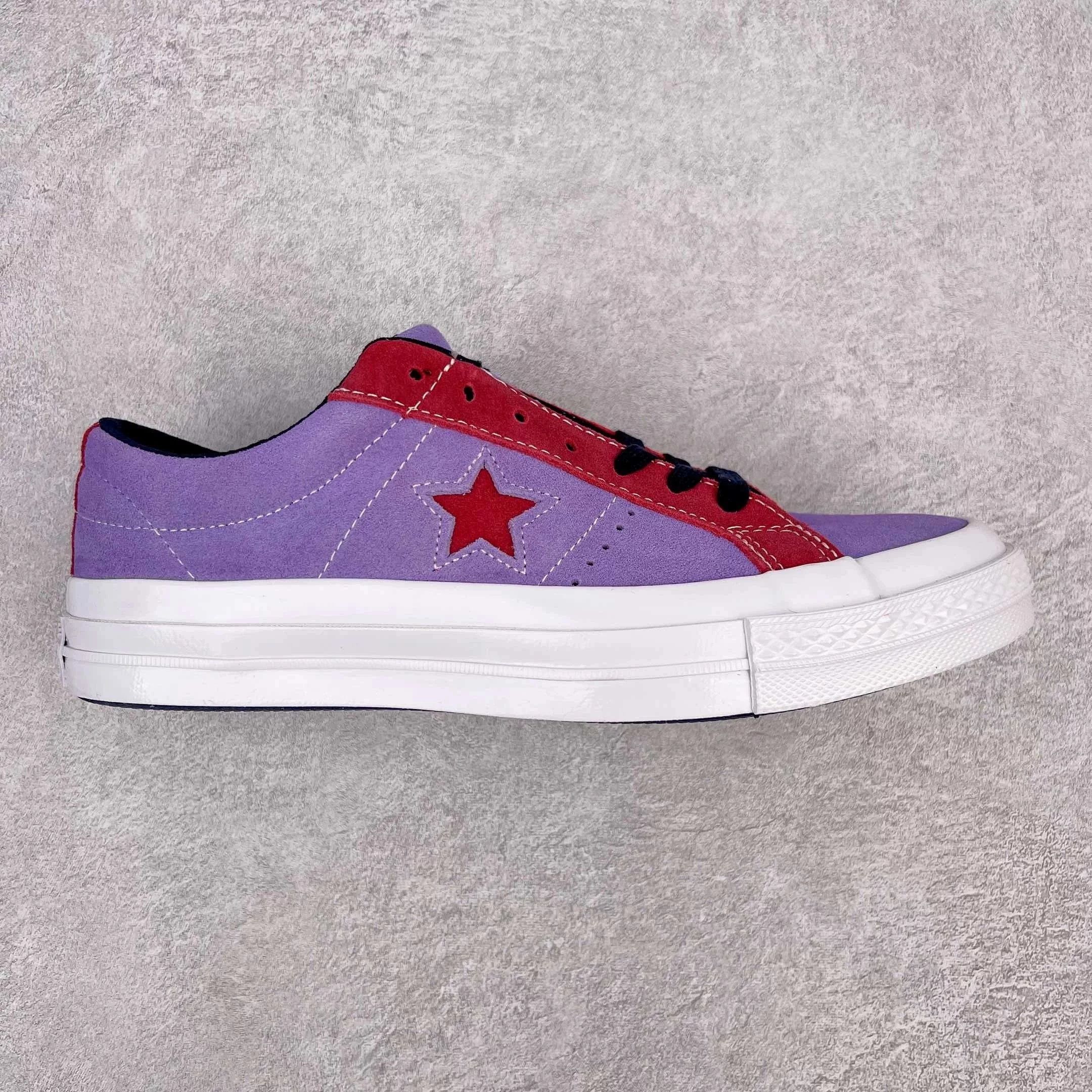 Unbranded Sneakers Low-Top Suede Star-Appliqué — purple