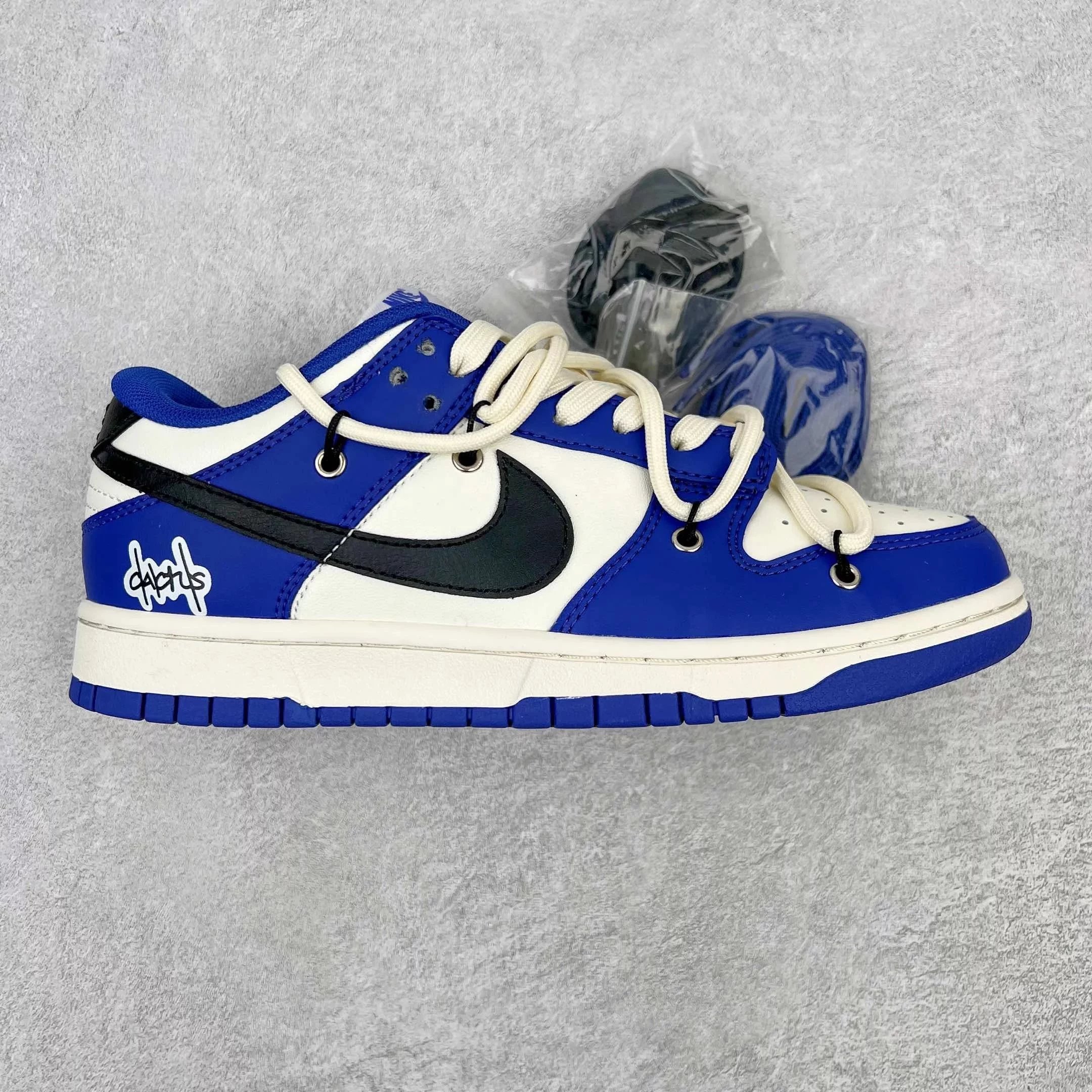 Nike Sneakers Dunk Low Retro Deconstructed Lace Design — Blue