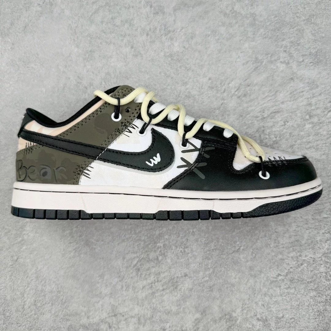 Nike Sneakers Dunk Low custom deconstructed — Muppet Bear Black Brown