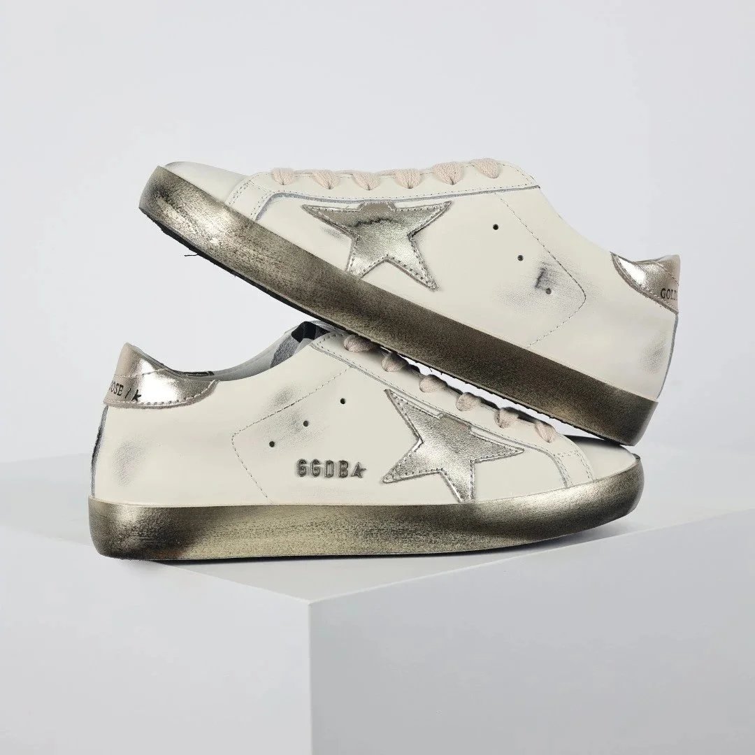 Golden Goose Sneakers Distressed star-appliqué low-top — White Phnom Penh Tail