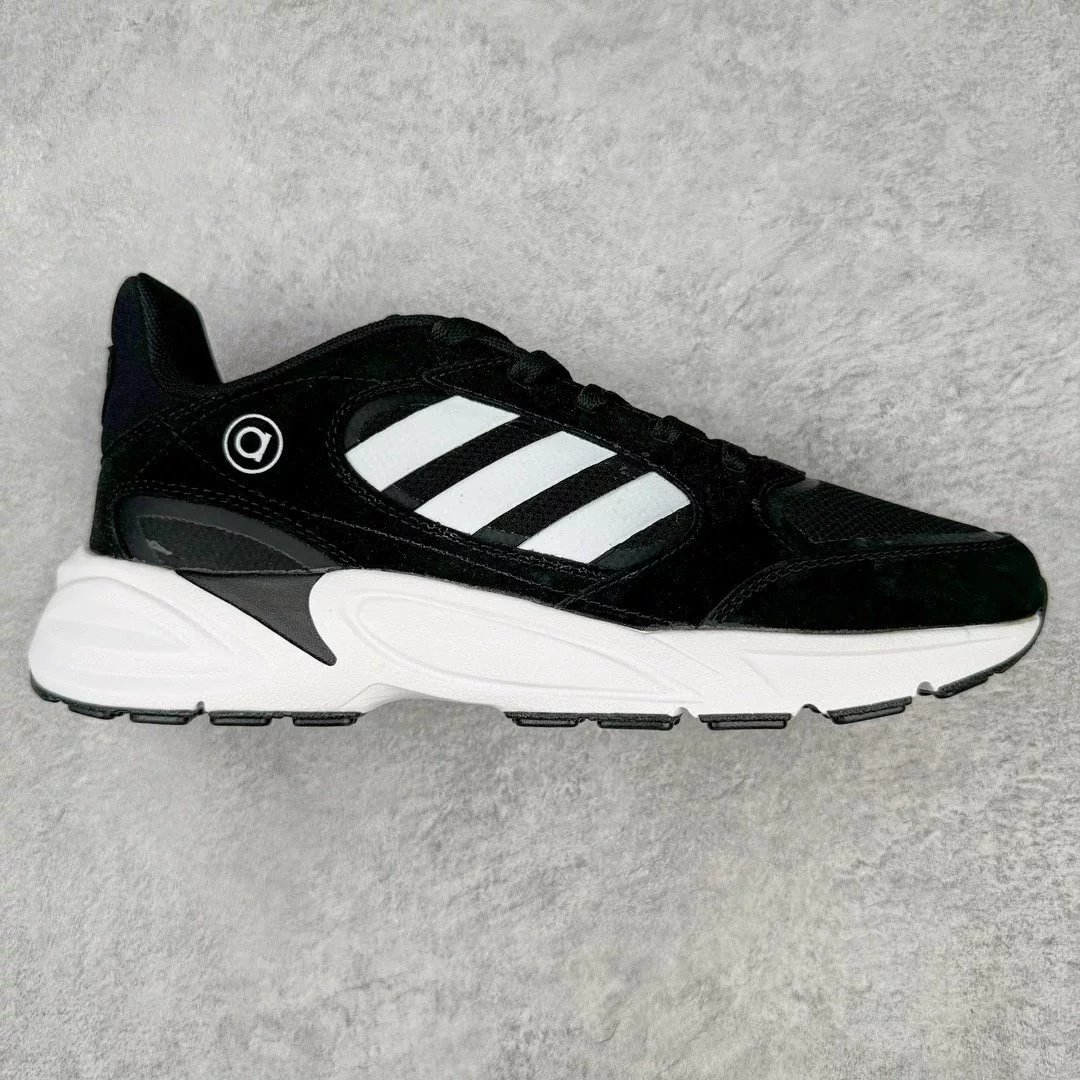 Unbranded Sneakers Retro low-top lace-up with three-stripe side panels — Black